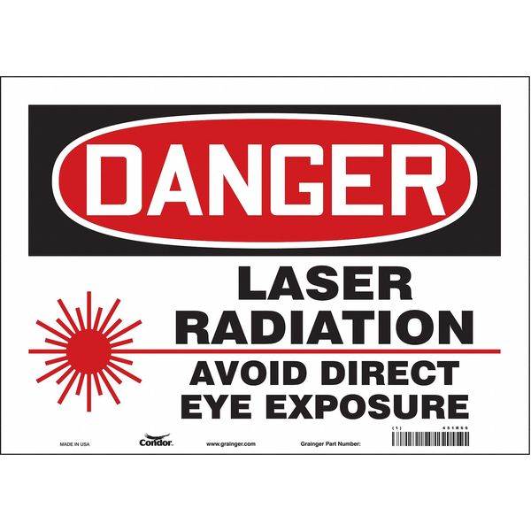 Safety Sign, 10 in Height, 14 in Width, Vinyl, Horizontal Rectangle, English, 451R66