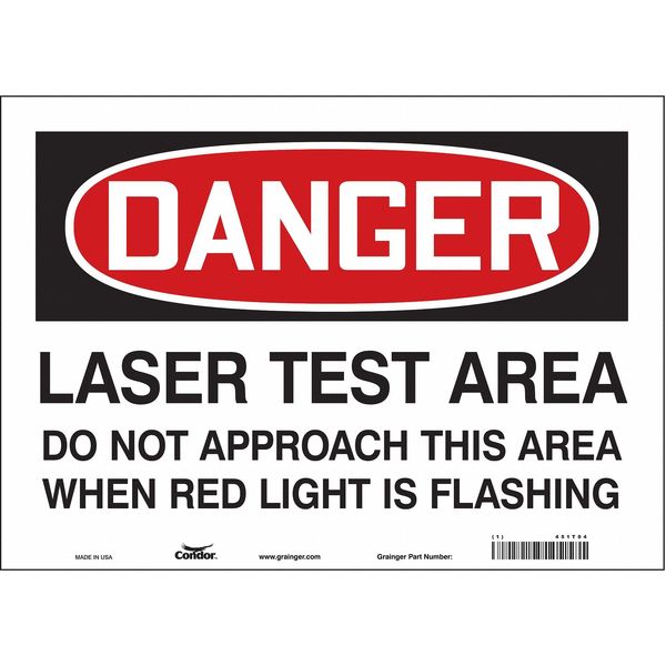 Safety Sign, 10 in Height, 14 in Width, Vinyl, Horizontal Rectangle, English, 451T04