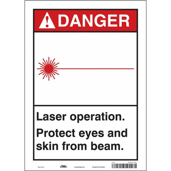Safety Sign, 14 in Height, 10 in Width, Vinyl, Vertical Rectangle, English, 451T10