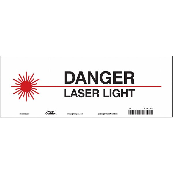 Safety Sign, 5 in H, 14 in W, Vinyl, Vertical Rectangle, 451T20