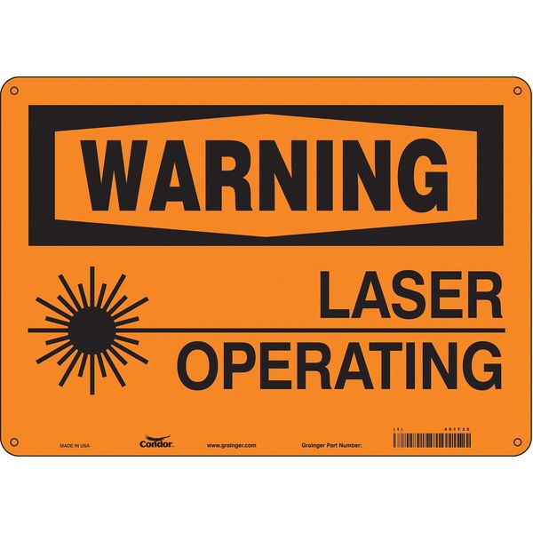 Safety Sign, 10 in Height, 14 in Width, Polyethylene, Horizontal Rectangle, English, 451T32