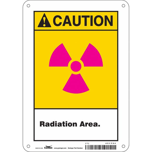 Safety Sign, 10 in Height, 7 in Width, Polyethylene, Horizontal Rectangle, English, 451Y94