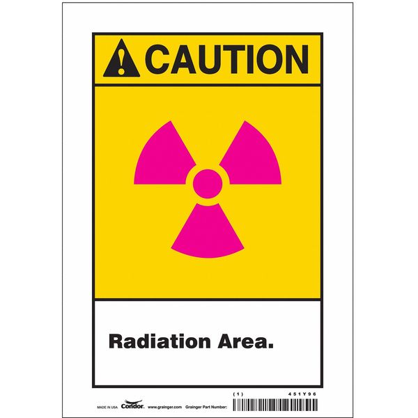 Safety Sign, 10 in Height, 7 in Width, Vinyl, Horizontal Rectangle, English, 451Y96