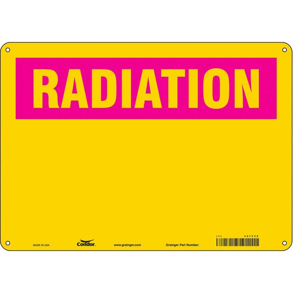 Safety Sign, 10 in Height, 14 in Width, Polyethylene, Horizontal Rectangle, English, 451Y29