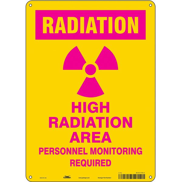 Safety Sign, 14 in Height, 10 in Width, Polyethylene, Vertical Rectangle, English, 451Y41