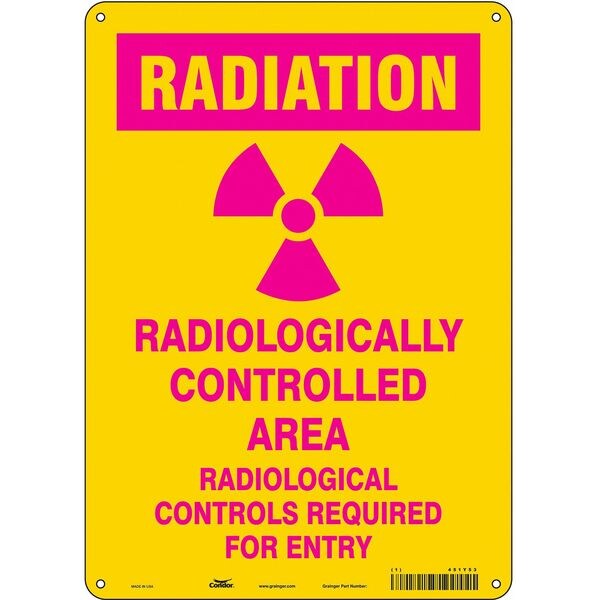 Safety Sign, 14 in Height, 10 in Width, Polyethylene, Vertical Rectangle, English, 451Y53