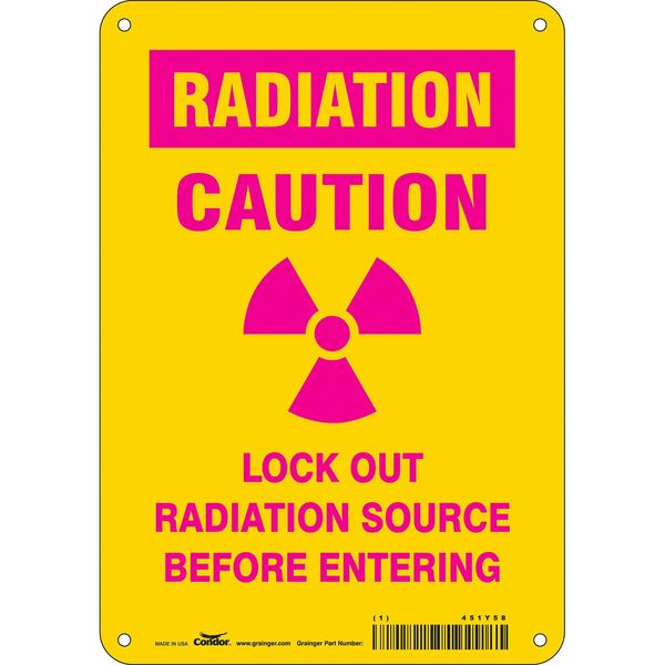 Safety Sign, 10 in Height, 7 in Width, Polyethylene, Horizontal Rectangle, English, 451Y58