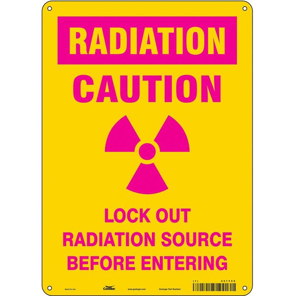 Safety Sign, 14 in Height, 10 in Width, Polyethylene, Vertical Rectangle, English, 451Y59