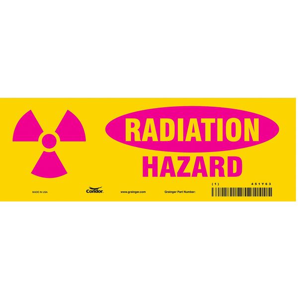 Safety Sign, 3 1/2 in H, 10 in W, Vinyl, Vertical Rectangle, 451Y63
