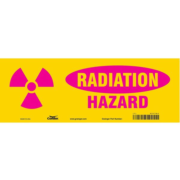 Safety Sign, 5 in H, 14 in W, Vinyl, Vertical Rectangle, 451Y64