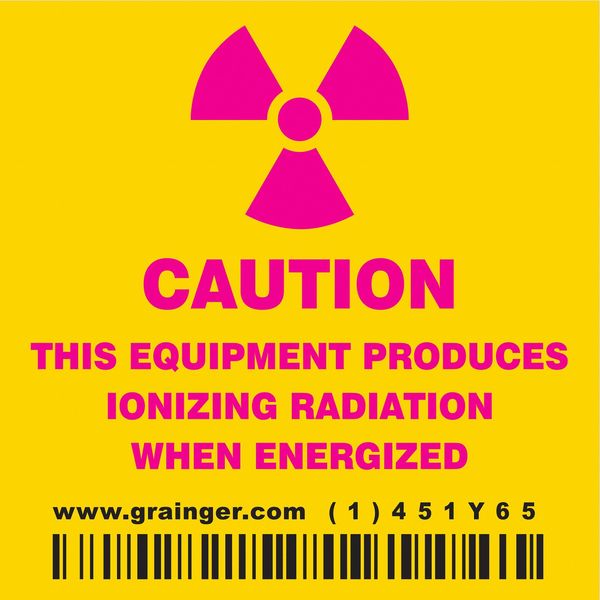 Safety Sign, 2 1/4 in H, 2 1/4 in W, Vinyl, Square, 451Y65