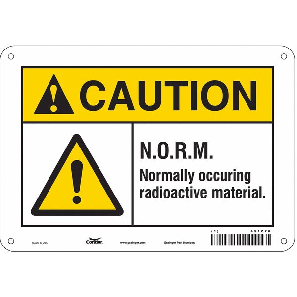 Safety Sign, 7 in Height, 10 in Width, Polyethylene, Vertical Rectangle, English, 451Z76