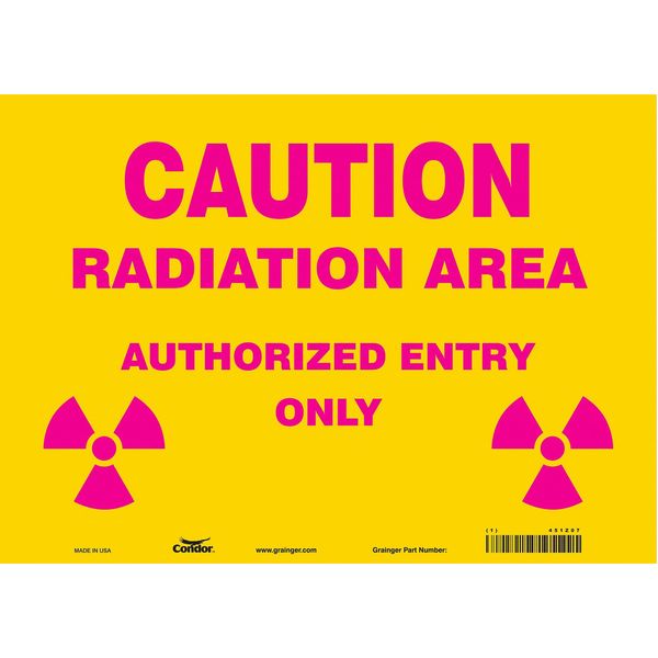 Safety Sign, 10 in Height, 14 in Width, Vinyl, Horizontal Rectangle, English, 451Z07