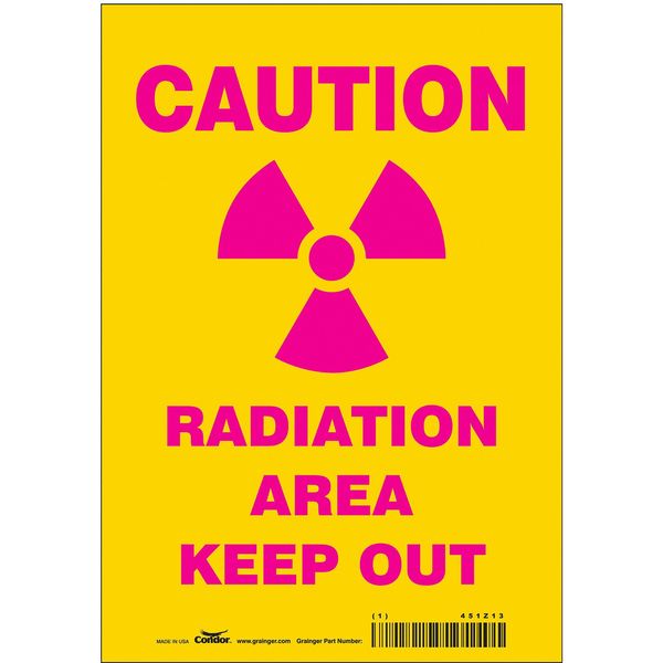 Safety Sign, 10 in Height, 7 in Width, Vinyl, Horizontal Rectangle, English, 451Z13