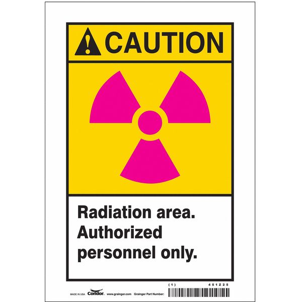 Safety Sign, 10 in Height, 7 in Width, Vinyl, Horizontal Rectangle, English, 451Z25