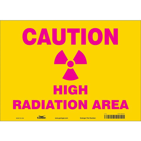 Safety Sign, 10 in Height, 14 in Width, Vinyl, Horizontal Rectangle, English, 451Z54
