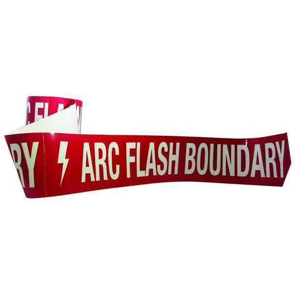 Safety Warning Tape, Solid, Red/White, 3