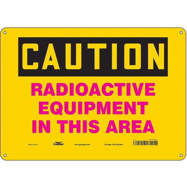 Safety Sign, 10 in Height, 14 in Width, Polyethylene, Horizontal Rectangle, English, 452A02