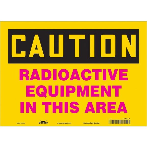 Safety Sign, 10 in Height, 14 in Width, Vinyl, Horizontal Rectangle, English, 452A04