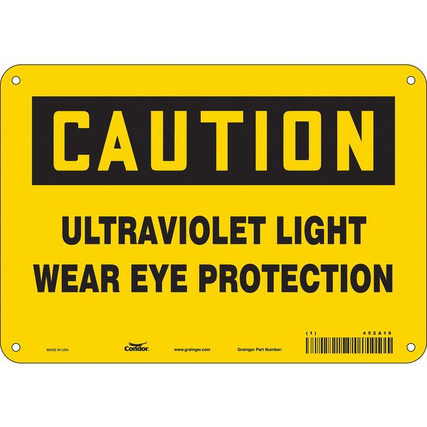 Radiation Safety Sign, 7 in Height, 10 in Width, Polyethylene, Vertical Rectangle, English