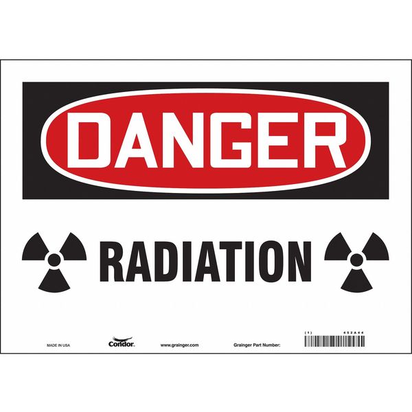Safety Sign, 10 in Height, 14 in Width, Vinyl, Horizontal Rectangle, English, 452A44