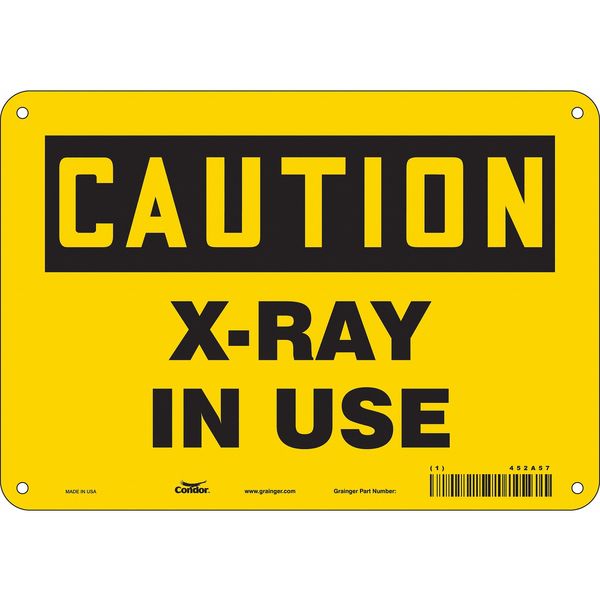 Radiation Sign, 7 in H, 10 in W, Vinyl, Vertical Rectangle, 452A57