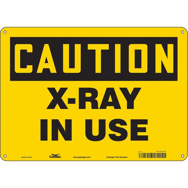 Radiation Sign, 10 in Height, 14 in Width, Vinyl, Horizontal Rectangle, English