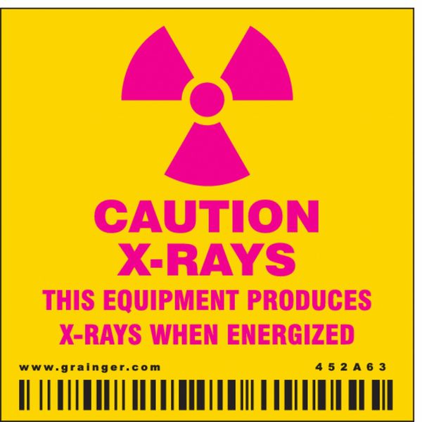 Safety Sign, 2 1/4 in H, 2 1/4 in W, Vinyl, Square, 452A63