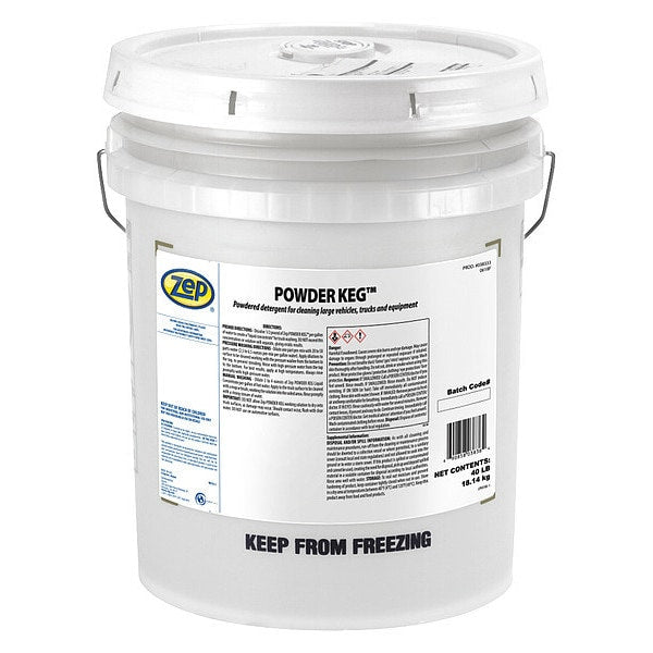 40 lb. Powdered Truck and Trailer Wash Drum, White, Powder Keg