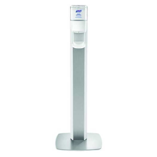 MESSENGERâ¢ Hand Sanitizer Dispenser, Floor Mount, White with Silver Panel (dispenser included)