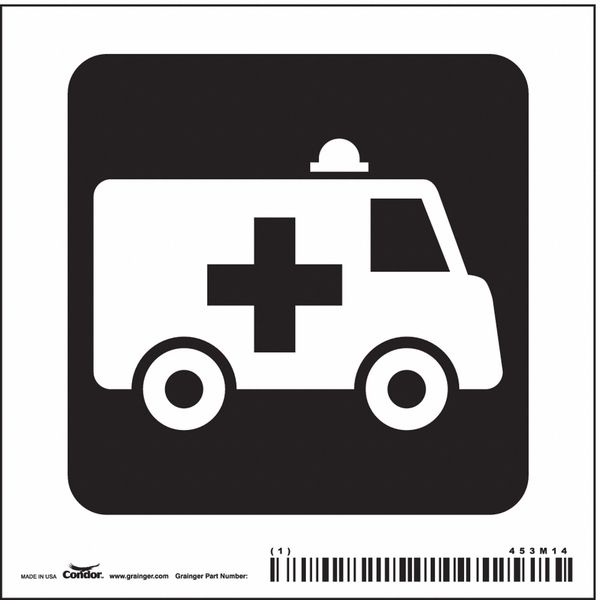Safety Sign, 4 in Height, 4 in Width, Vinyl, Square, English