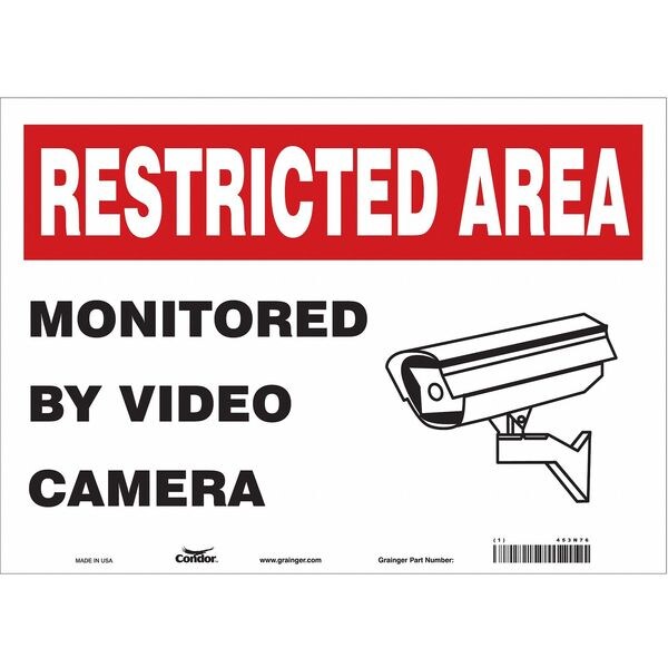 Security Sign, 10 in H, 14 in W, Vinyl, Horizontal Rectangle, English, 453N76