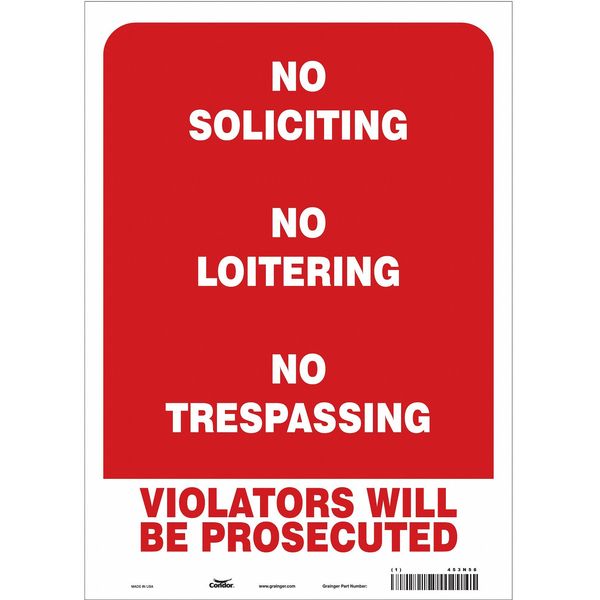 Security Sign, 14 in H, 10 in W, Vinyl, Vertical Rectangle, English, 453N58