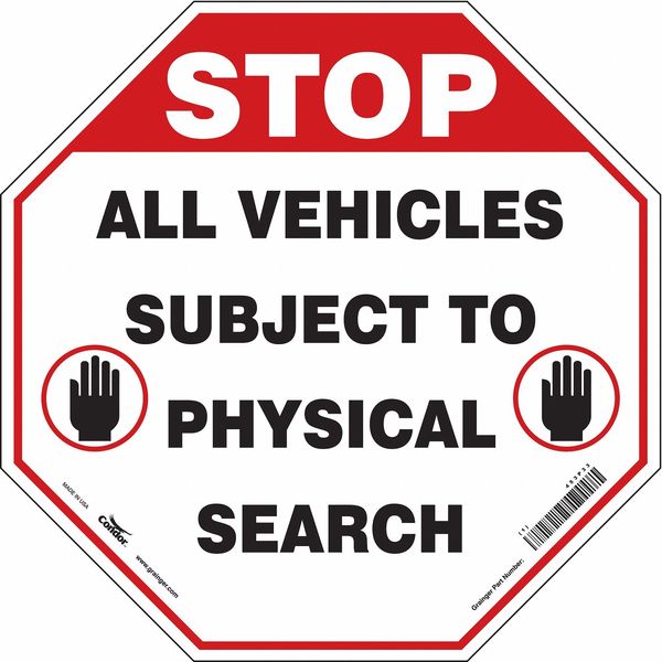 Security Sign, 24 in Height, 24 in Width, Polyethylene, Octagon, English