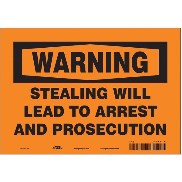 Security Sign, 7 in H, 10 in W, Vinyl, Vertical Rectangle, English, 453R76