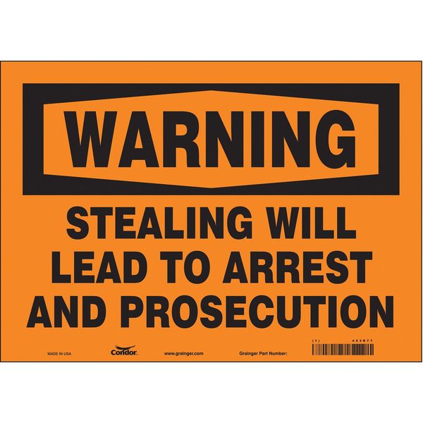 Security Sign, 10 in H, 14 in W, Vinyl, Horizontal Rectangle, English, 453R77
