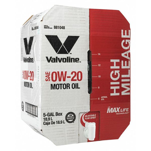 Motor Oil, 5 gal. Sz, 0W-20 SAE Grade, Box