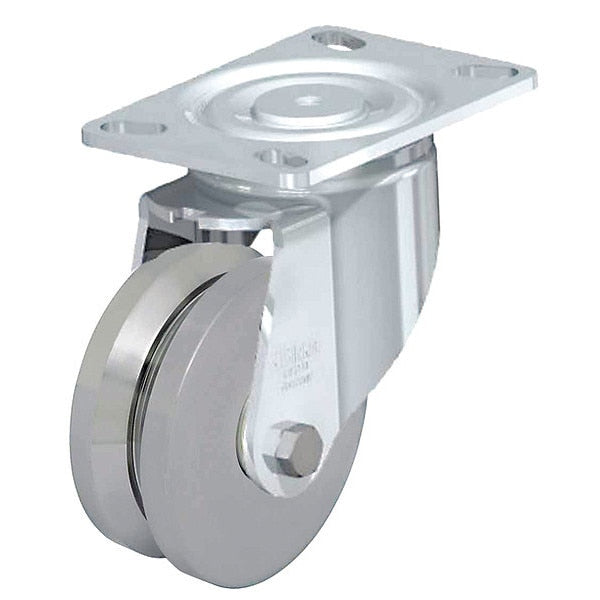 Plate Caster, 1760 lb. Load, Silver Wheel