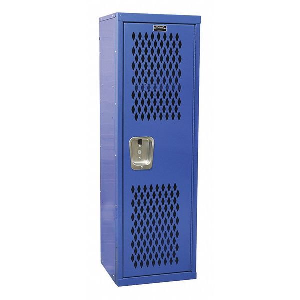 Wardrobe Locker, 15 in W, 15 in D, 48 in H, (1) Tier, (1) Wide, Blue