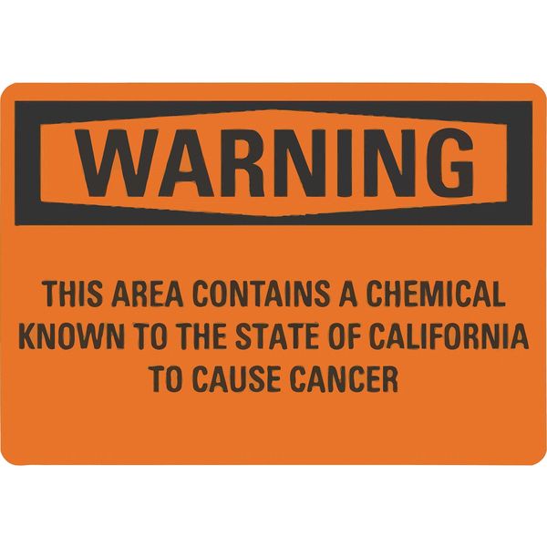 Warning Sign, 10 in H, 14 in W, Non-PVC Polymer, Horizontal Rectangle, English, LCU6-0173-ED_14x10