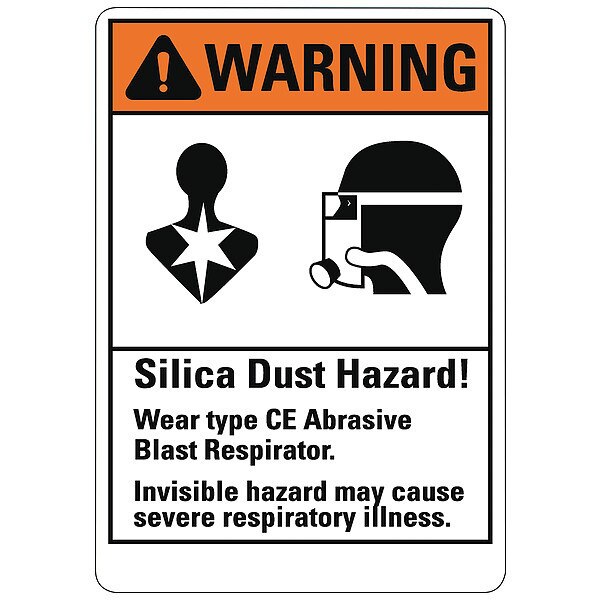 Warning Sign, 14 in Height, 10 in Width, Non-PVC Polymer, Vertical Rectangle, English