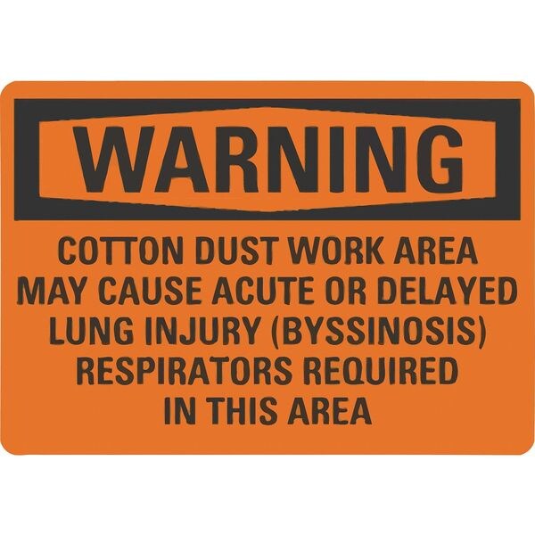 Warning Sign, 10 in Height, 7 in Width, Non-PVC Polymer, Horizontal Rectangle, English