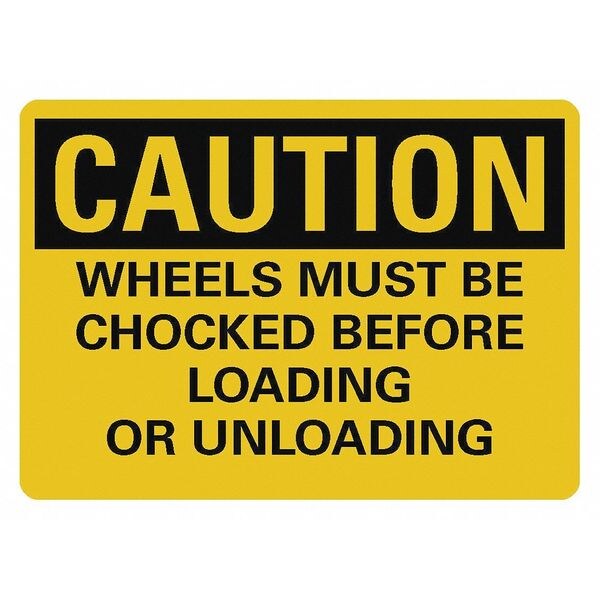 Caution Sign, 7 in H, 10 in W, Non-PVC Polymer, Vertical Rectangle, English, LCU3-0412-ED_10x7