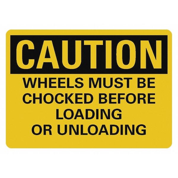 Caution Sign, 7 in H, 10 in W, Reflective Sheeting, Vertical Rectangle, English, LCU3-0412-RD_10x7