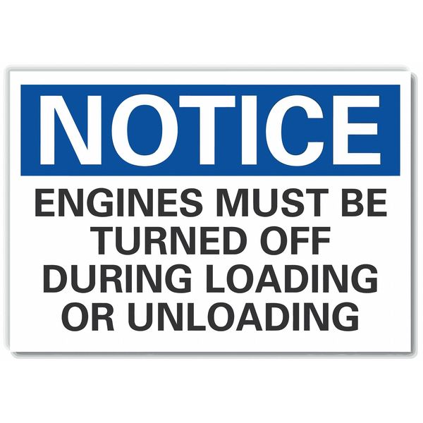 Notice Sign, 10 in H, 14 in W, Non-PVC Polymer, Horizontal Rectangle, English, LCU5-0252-ED_14x10