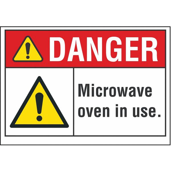 Danger Sign, 10 in H, 14 in W, Non-PVC Polymer, Horizontal Rectangle, LCU4-0077-ED_14x10