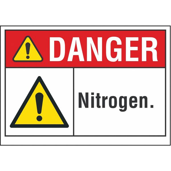 Danger Sign, 10 in H, 14 in W, Non-PVC Polymer, Horizontal Rectangle, English, LCU4-0078-ED_14x10