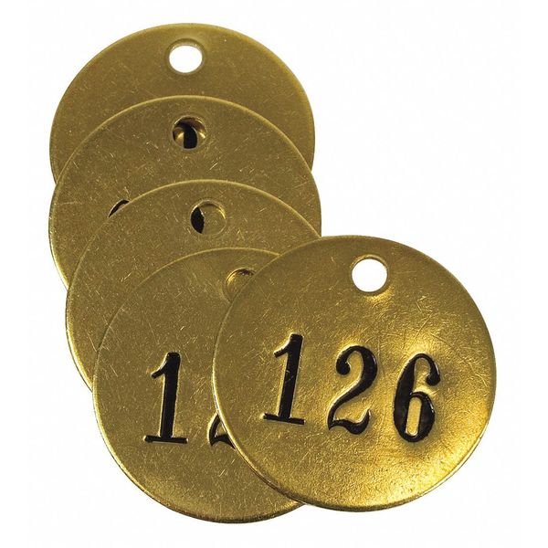 Tag, Brass, Yellow, 1-1/2