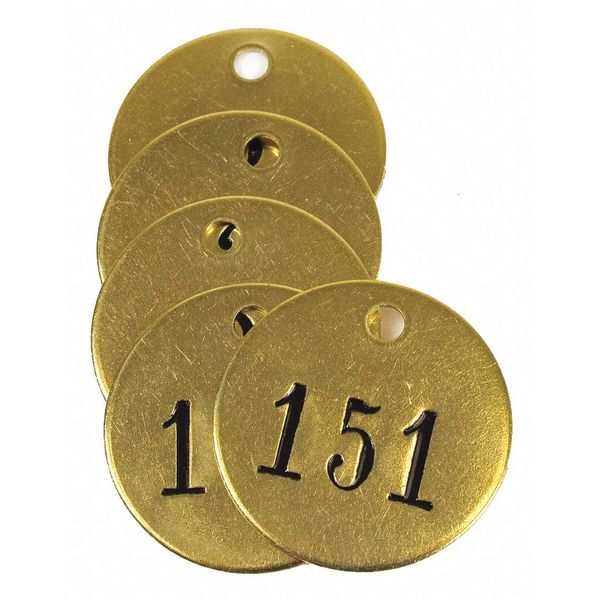 Tag, Brass, Yellow, 1-1/2