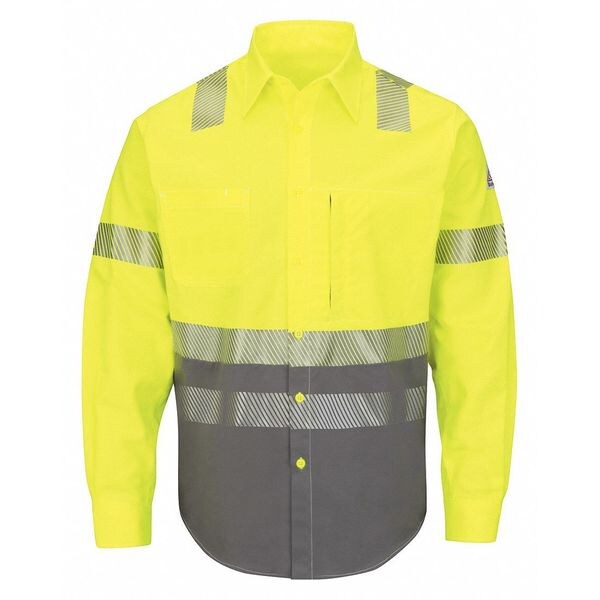 Flame-Resistant Collared Shirt, 3XL, Yl/Gy